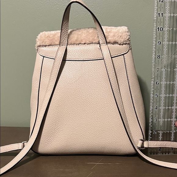 Kate Spade Beige/Cream Shearling and Leather Backpack - Picture 3 of 8